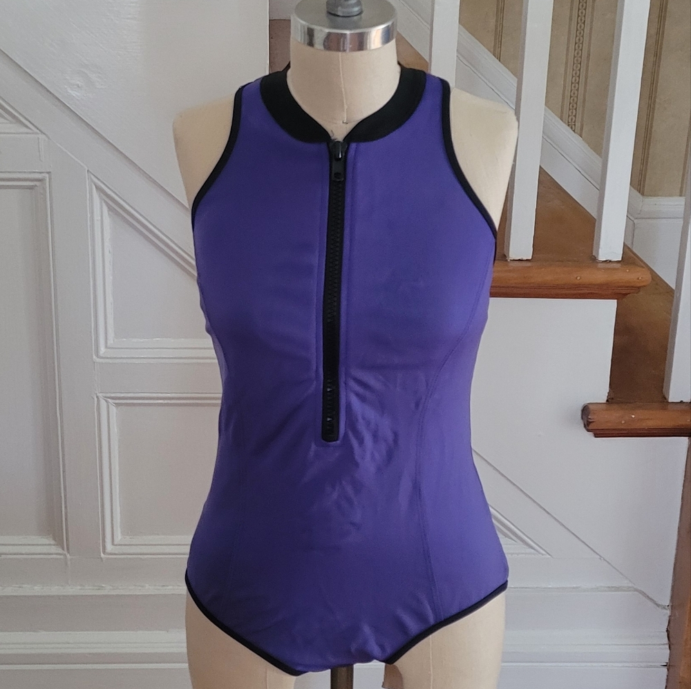BECCA By Rebecca Virtue One Piece Blue Bathing Suit Swimsuit Size Small - Picture 2 of 6